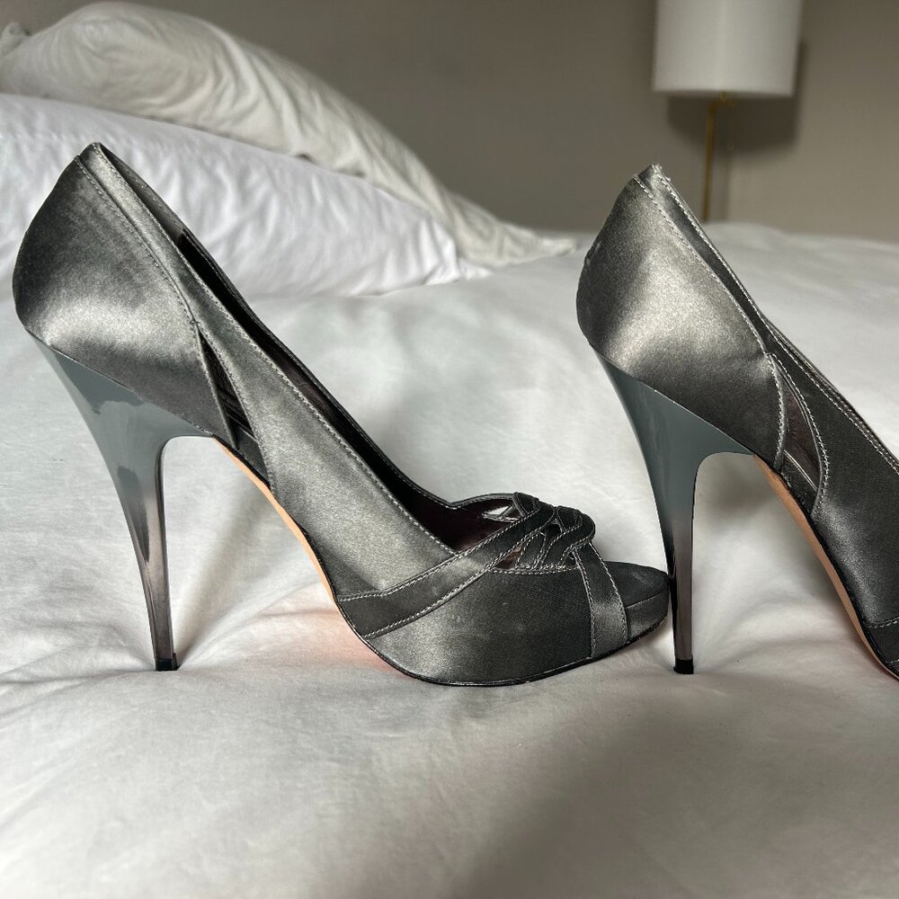 Charles David Satin Peep-Toe Heels (Size 9)